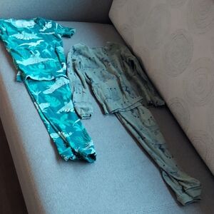 Carter's Dinosaur Pajama Set - Teal and Gray